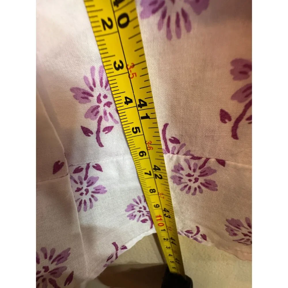 J. Crew Dress, White with purple flowers, floral, 100% Cotton